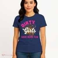 Mud Runs Wo 5k Mud Race Dirty Girl Have More Fun Women's T-Shirt thumb 4