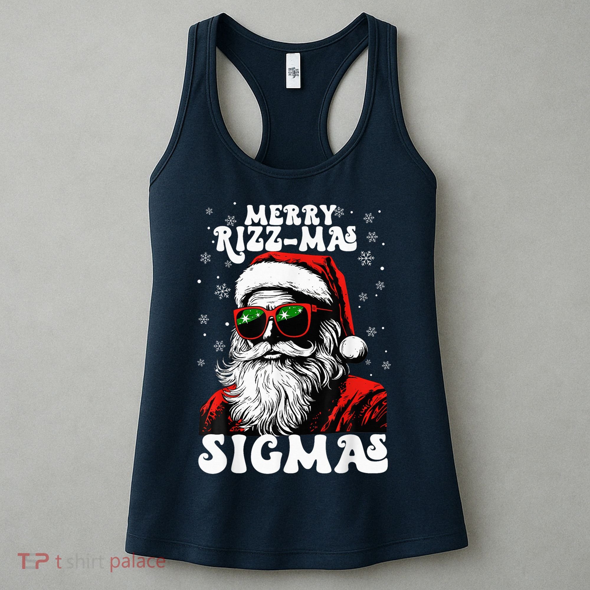 Merry Riz Z Mas Sigmas Funny Gen Alpha Xmas Santa Christmas Women's Tank Top