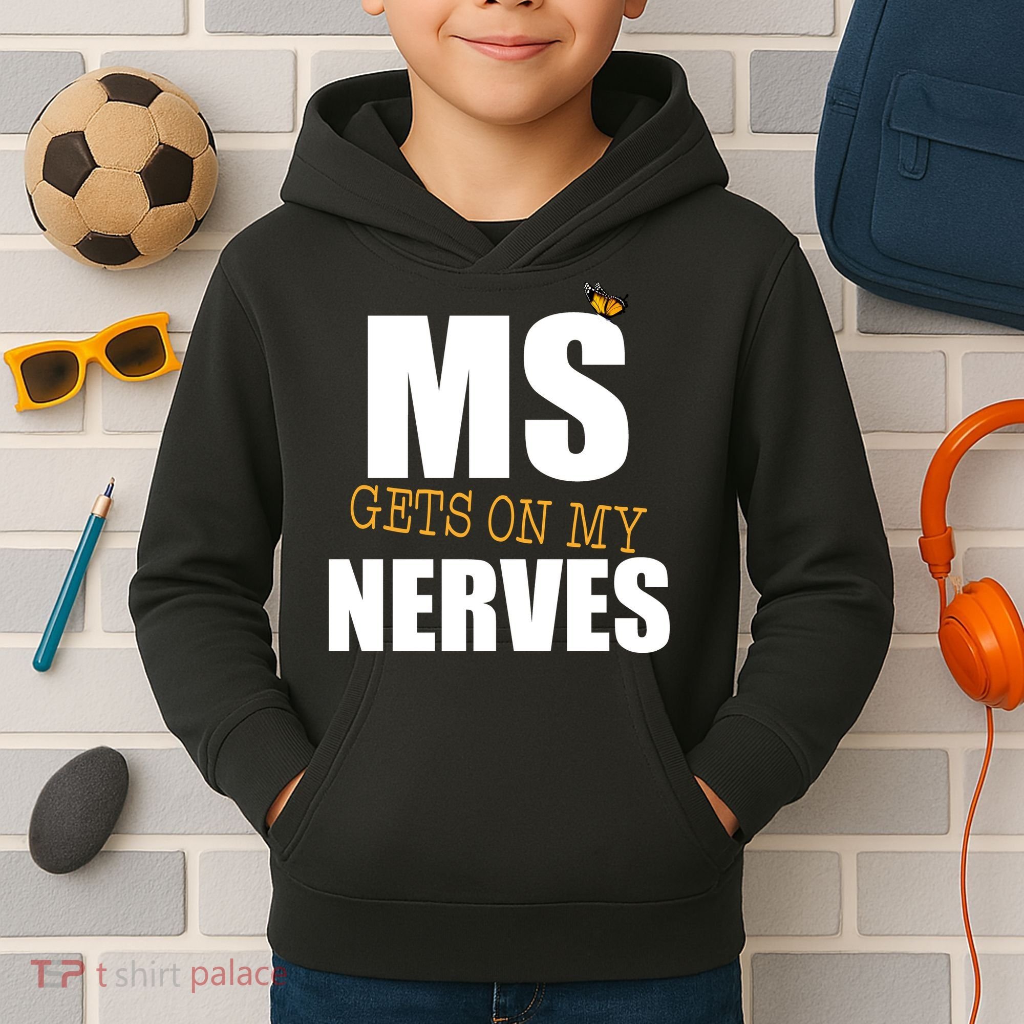 MS Gets On My Nerves Multiple Sclerosis Kids Hoodie