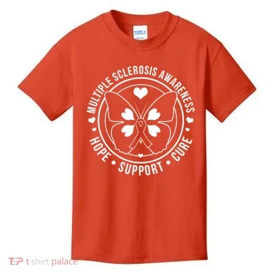 MS Multiple Sclerosis Awareness Hope Support Cure Kids T-Shirt
