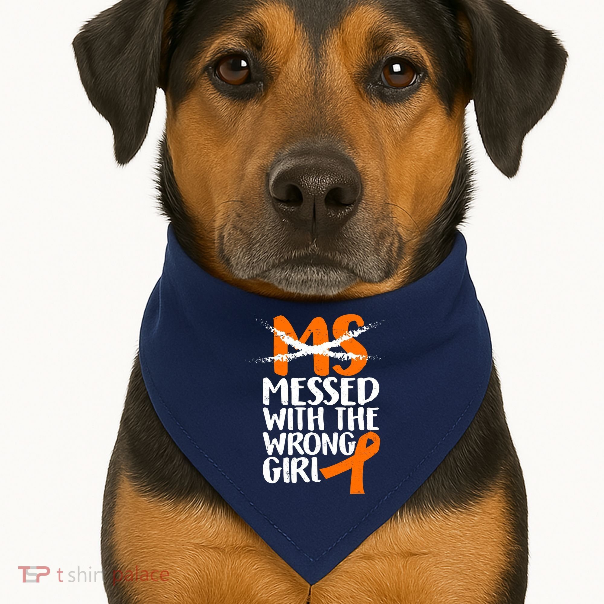 MS Multiple Sclerosis Messed With The Wrong Chick USA-Made Doggie Bandana
