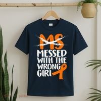 MS Multiple Sclerosis Messed With The Wrong Chick T-Shirt thumb 2
