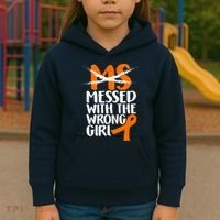 MS Multiple Sclerosis Messed With The Wrong Chick Kids Hoodie thumb 3