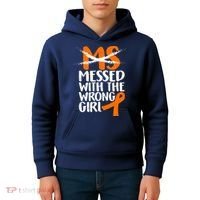 MS Multiple Sclerosis Messed With The Wrong Chick Kids Hoodie thumb 4