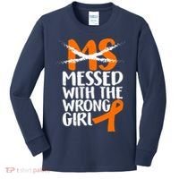 MS Multiple Sclerosis Messed With The Wrong Chick Kids Long Sleeve Shirt thumb 0