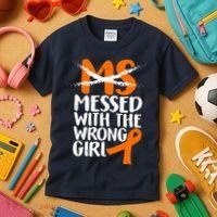 MS Multiple Sclerosis Messed With The Wrong Chick Kids T-Shirt thumb 3