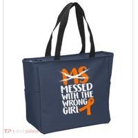 MS Multiple Sclerosis Messed With The Wrong Chick Tote Bag thumb 2