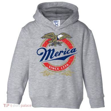 Merica Since 1776 Funny 4th Of July Merica Since 1776 Toddler Hoodie