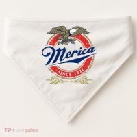 Merica Since 1776 Funny 4th Of July Merica Since 1776 USA-Made Doggie Bandana thumb 0