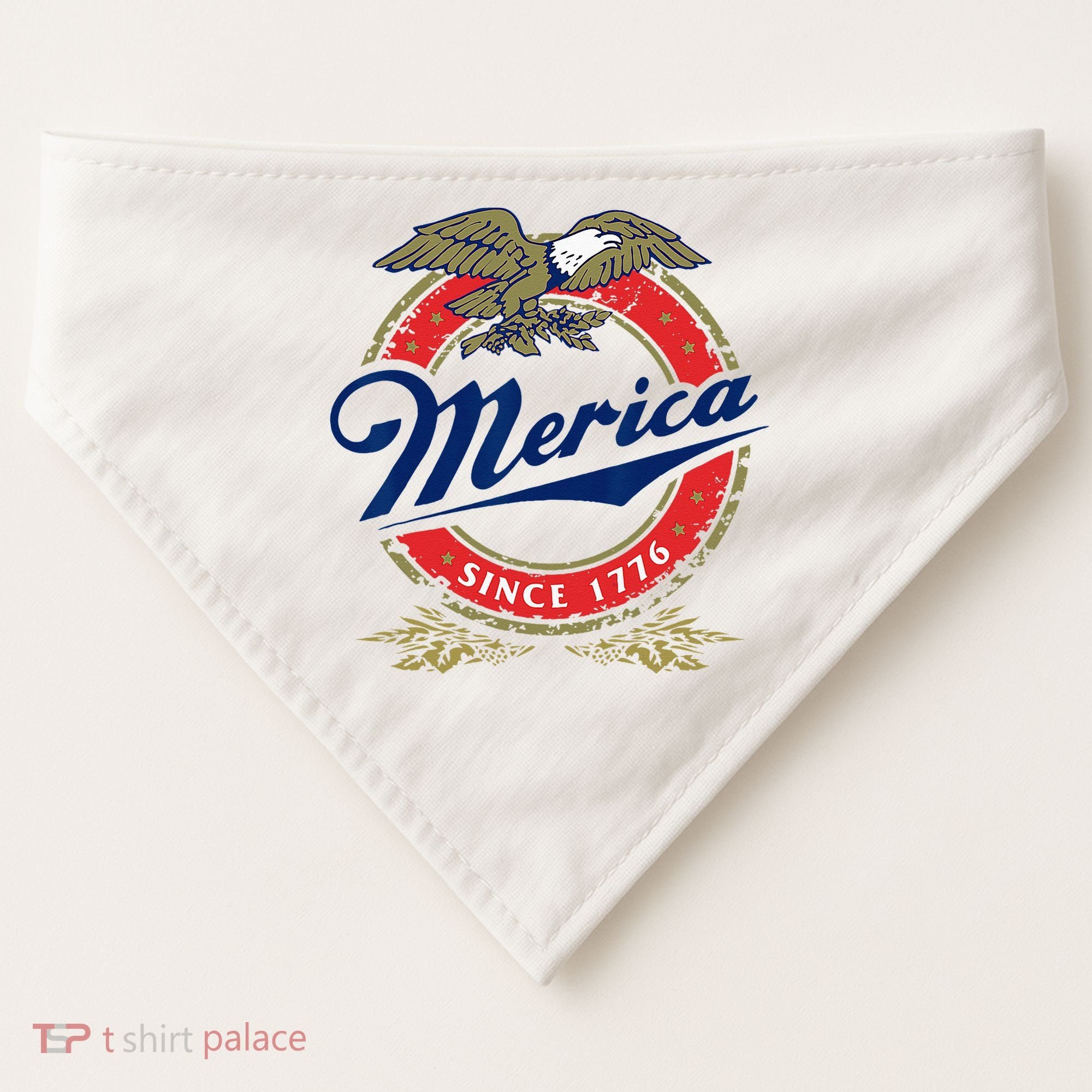 Merica Since 1776 Funny 4th Of July Merica Since 1776 USA-Made Doggie Bandana