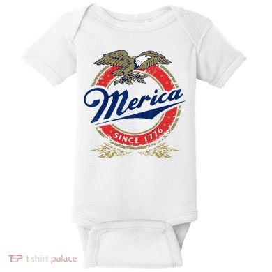 Merica Since 1776 Funny 4th Of July Merica Since 1776 Baby Bodysuit