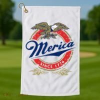Merica Since 1776 Funny 4th Of July Merica Since 1776 Golf Towel thumb 1