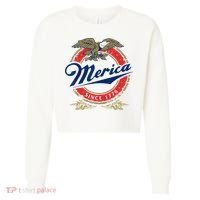 Merica Since 1776 Funny 4th Of July Merica Since 1776 Cropped Pullover Crew thumb 0