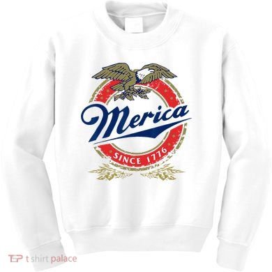 Merica Since 1776 Funny 4th Of July Merica Since 1776 Kids Sweatshirt