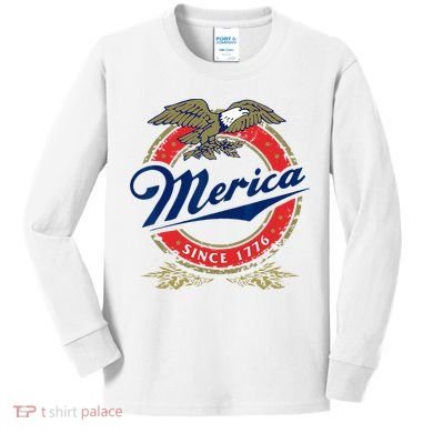 Merica Since 1776 Funny 4th Of July Merica Since 1776 Kids Long Sleeve Shirt