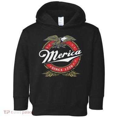 Merica Since 1776, Funny 4th Of July Merica Since 1776 Toddler Hoodie