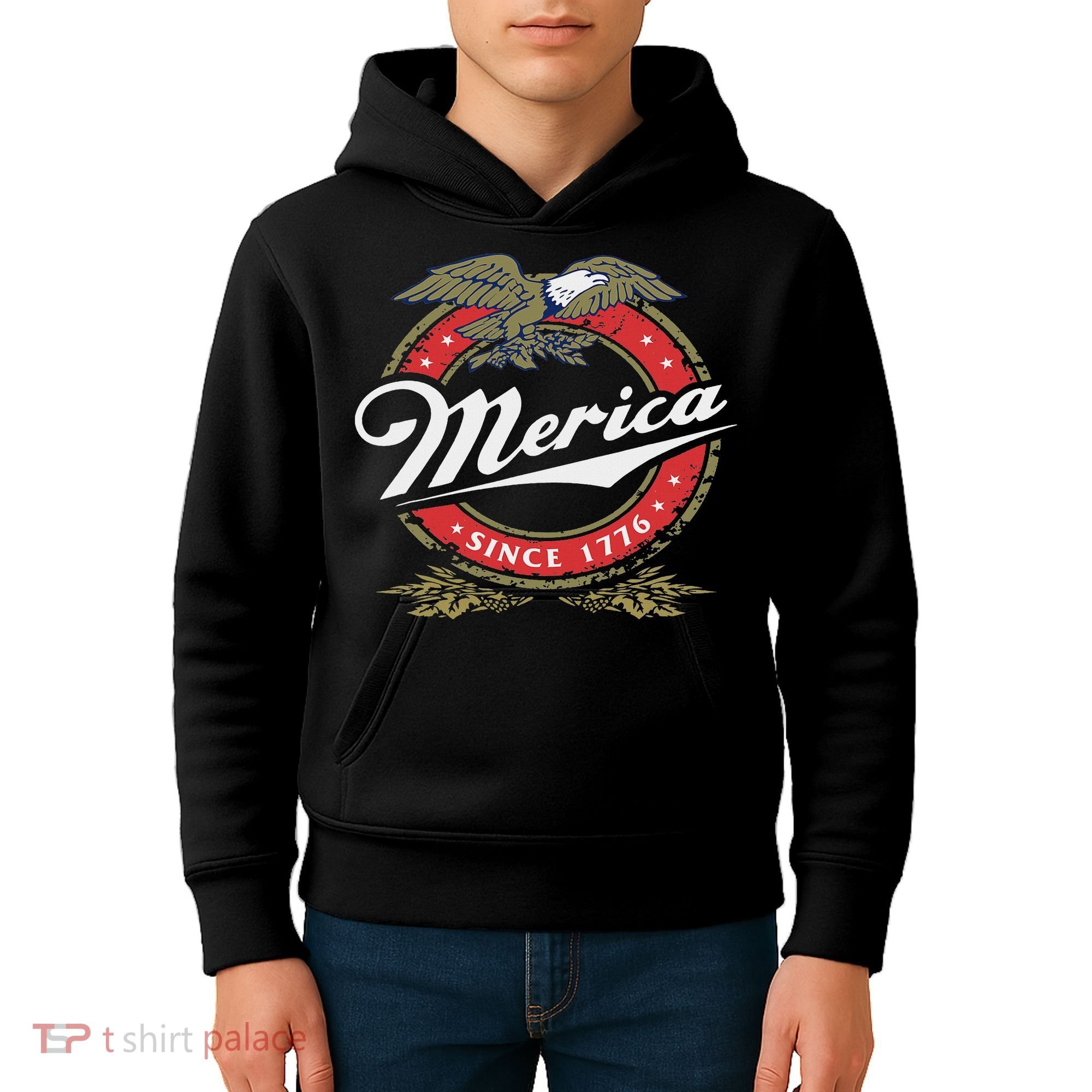 Merica Since 1776, Funny 4th Of July Merica Since 1776 Kids Hoodie