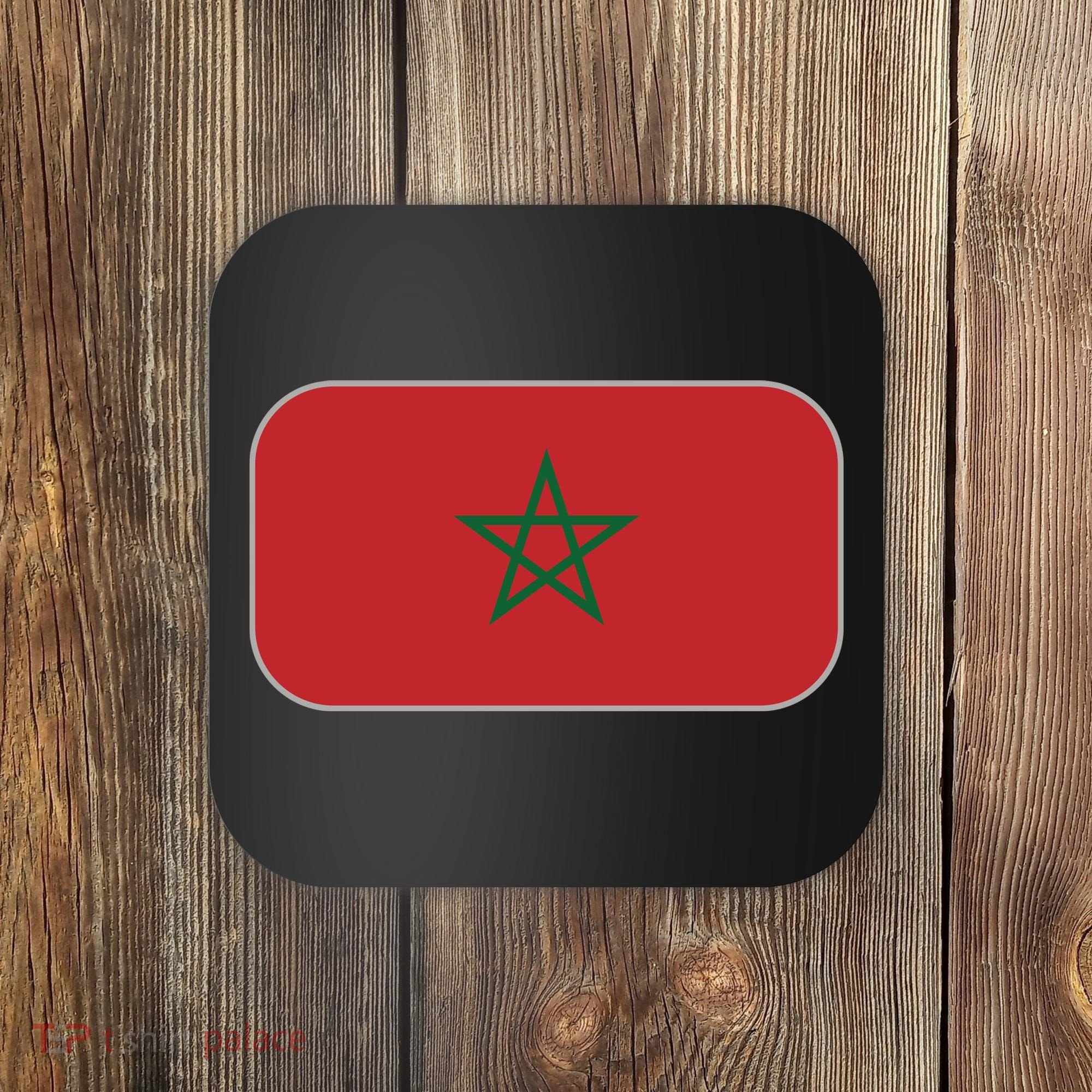 Morocco Soccer Moroccan Flag Coaster