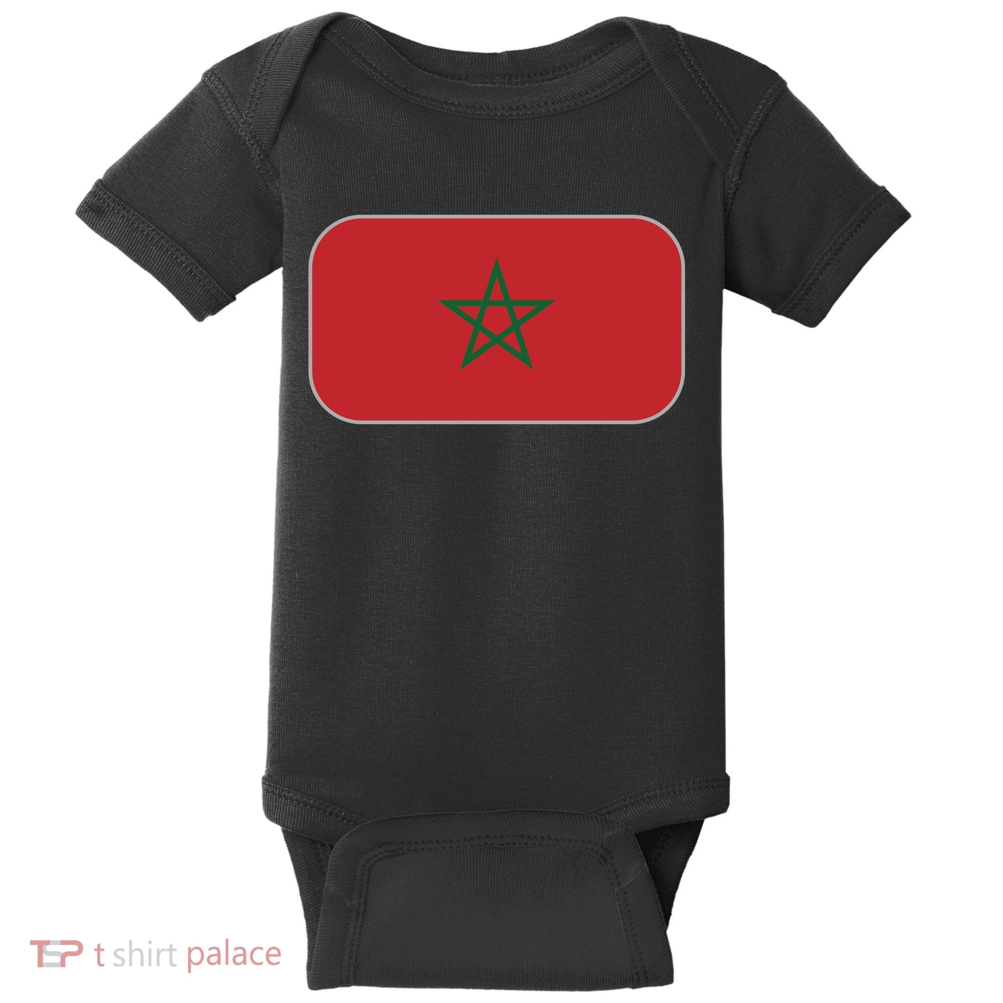 Morocco Soccer Moroccan Flag Baby Bodysuit