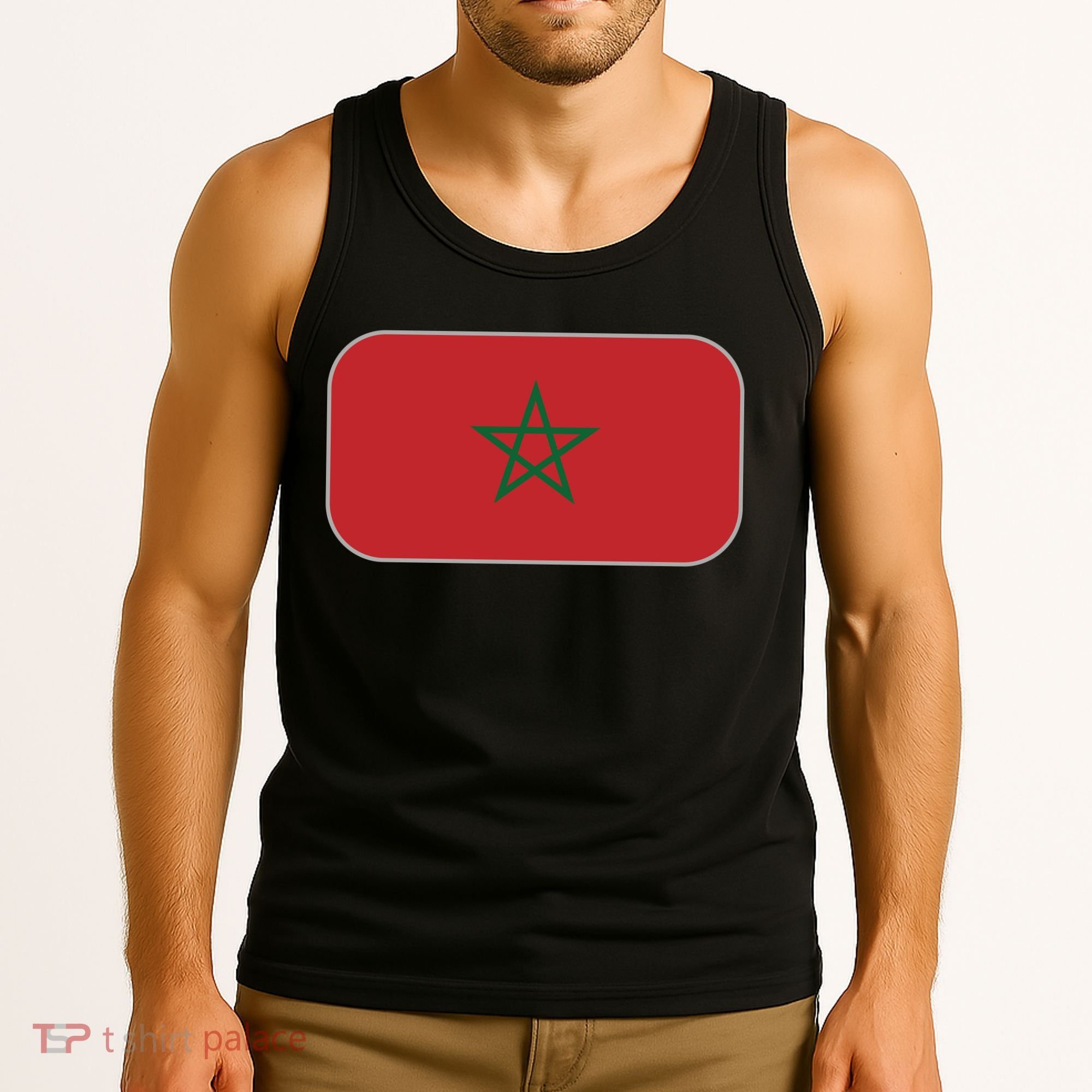 Morocco Soccer Moroccan Flag Tank Top
