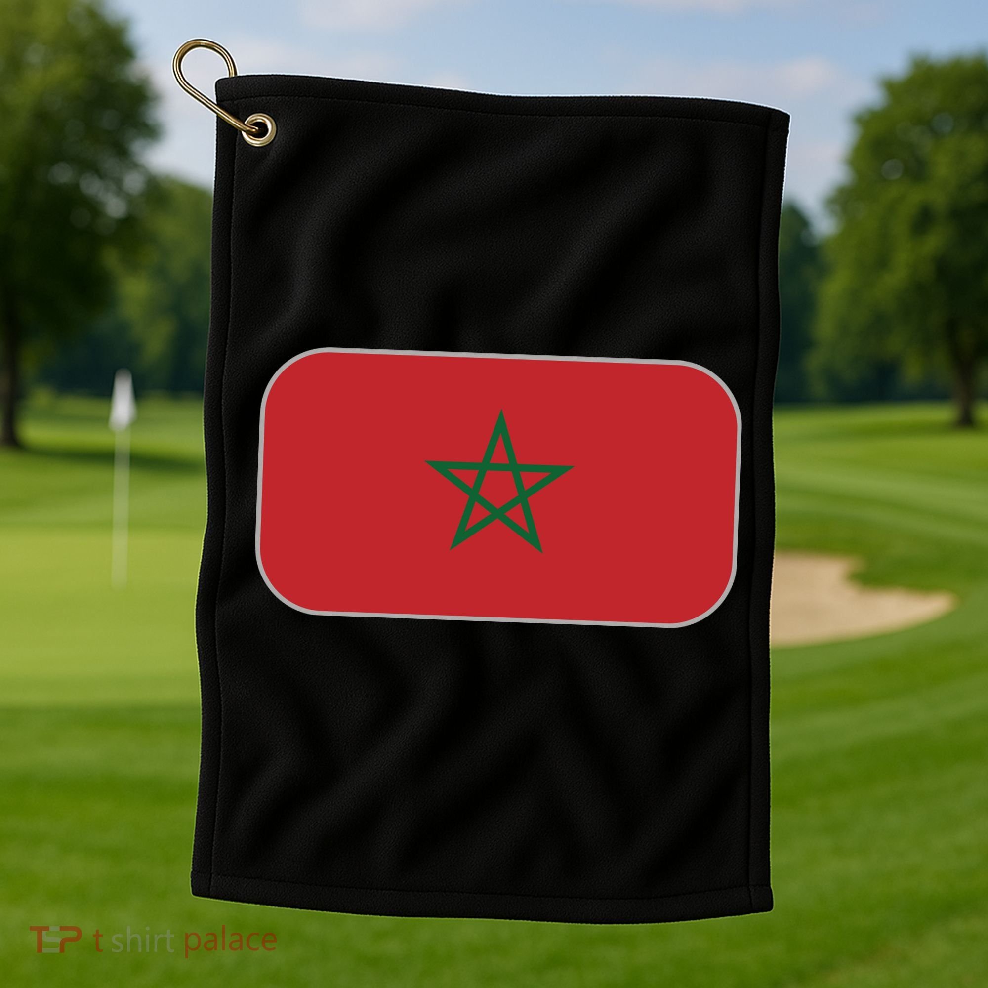 Morocco Soccer Moroccan Flag Golf Towel