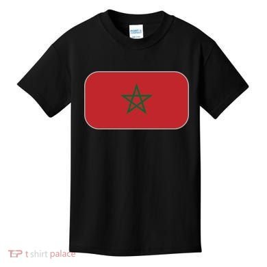Morocco Soccer Moroccan Flag Kids T-Shirt