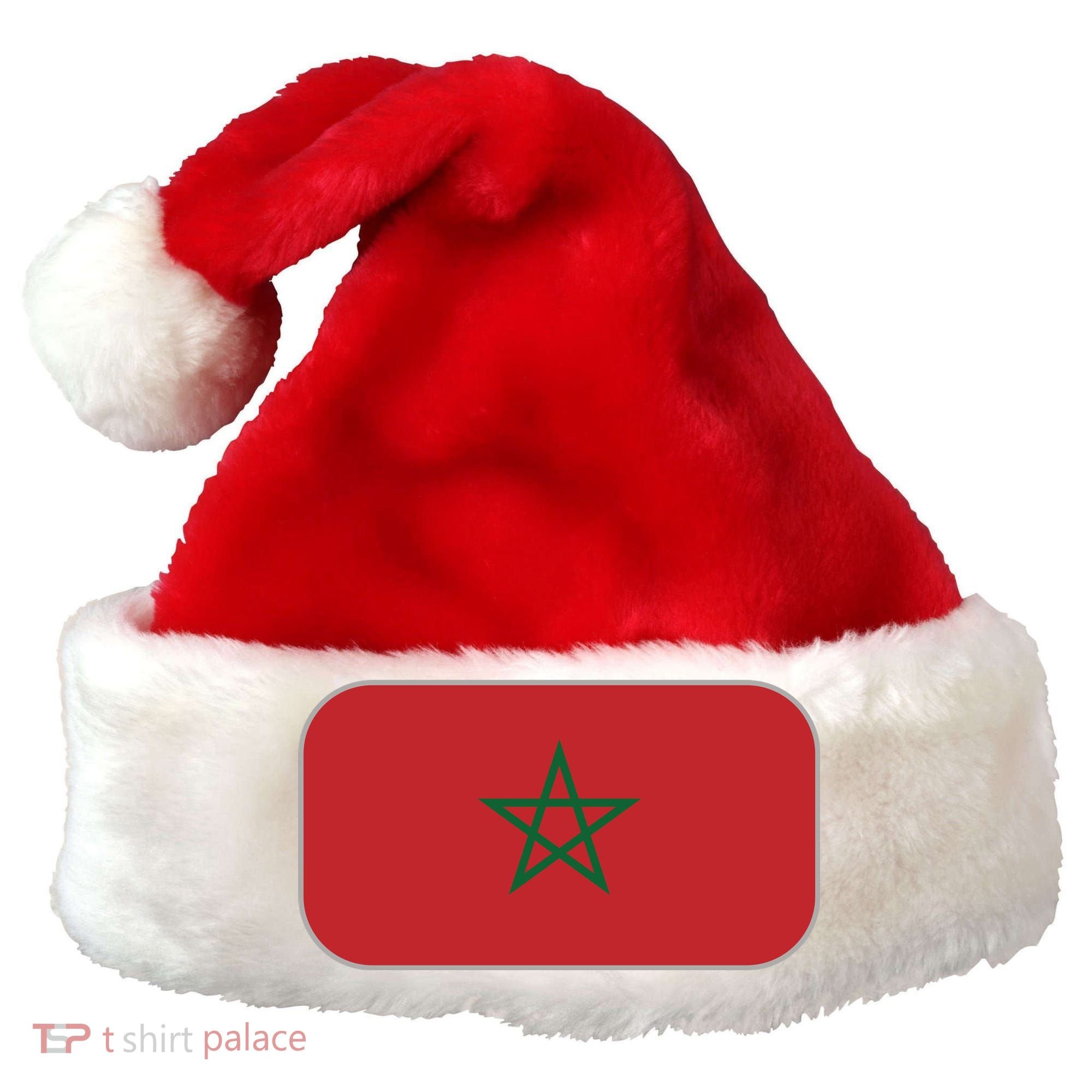 Morocco Soccer Moroccan Flag Santa Hat
