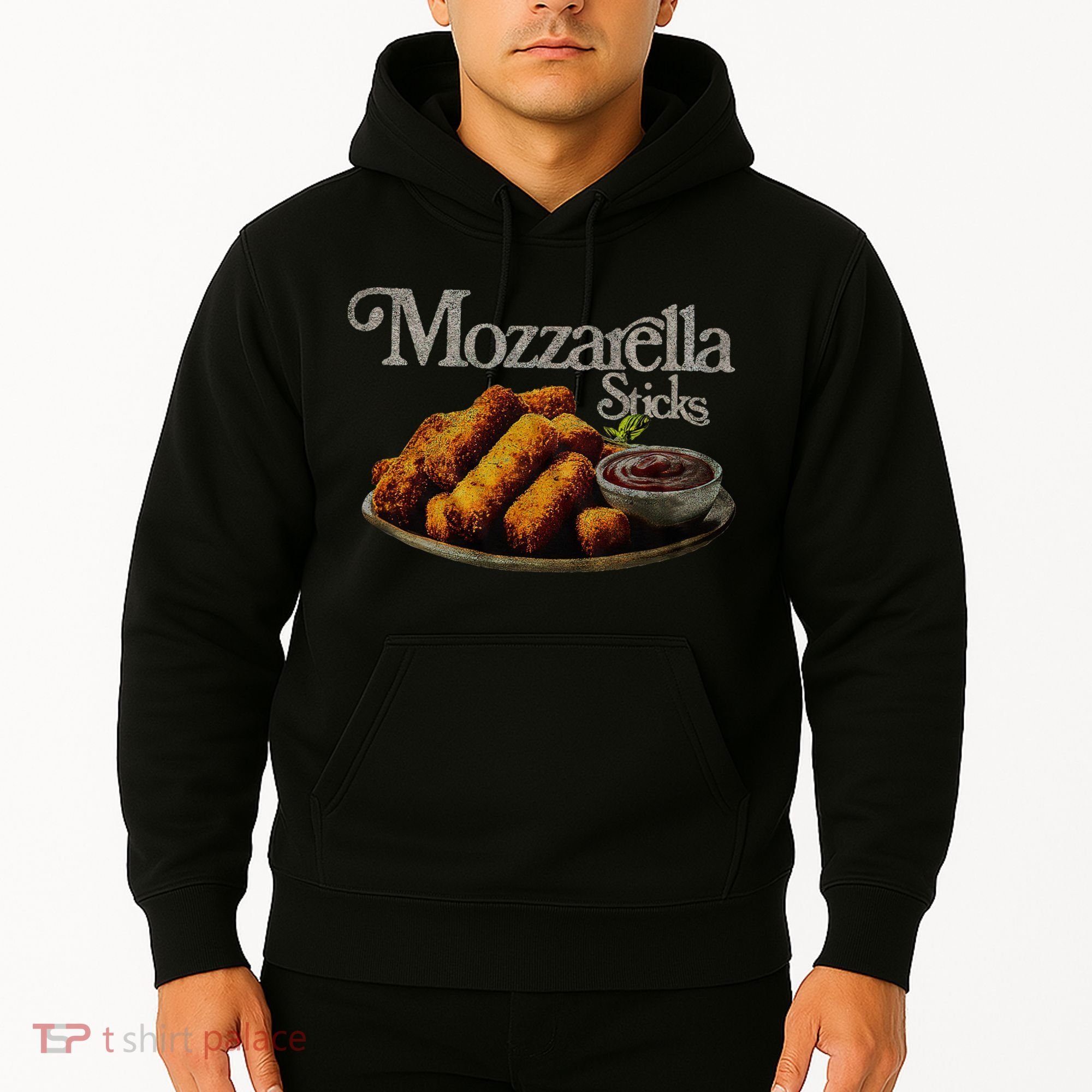 Mozzarella Sticks 90S  Mozzarella Stick Lover Bread Hoodie