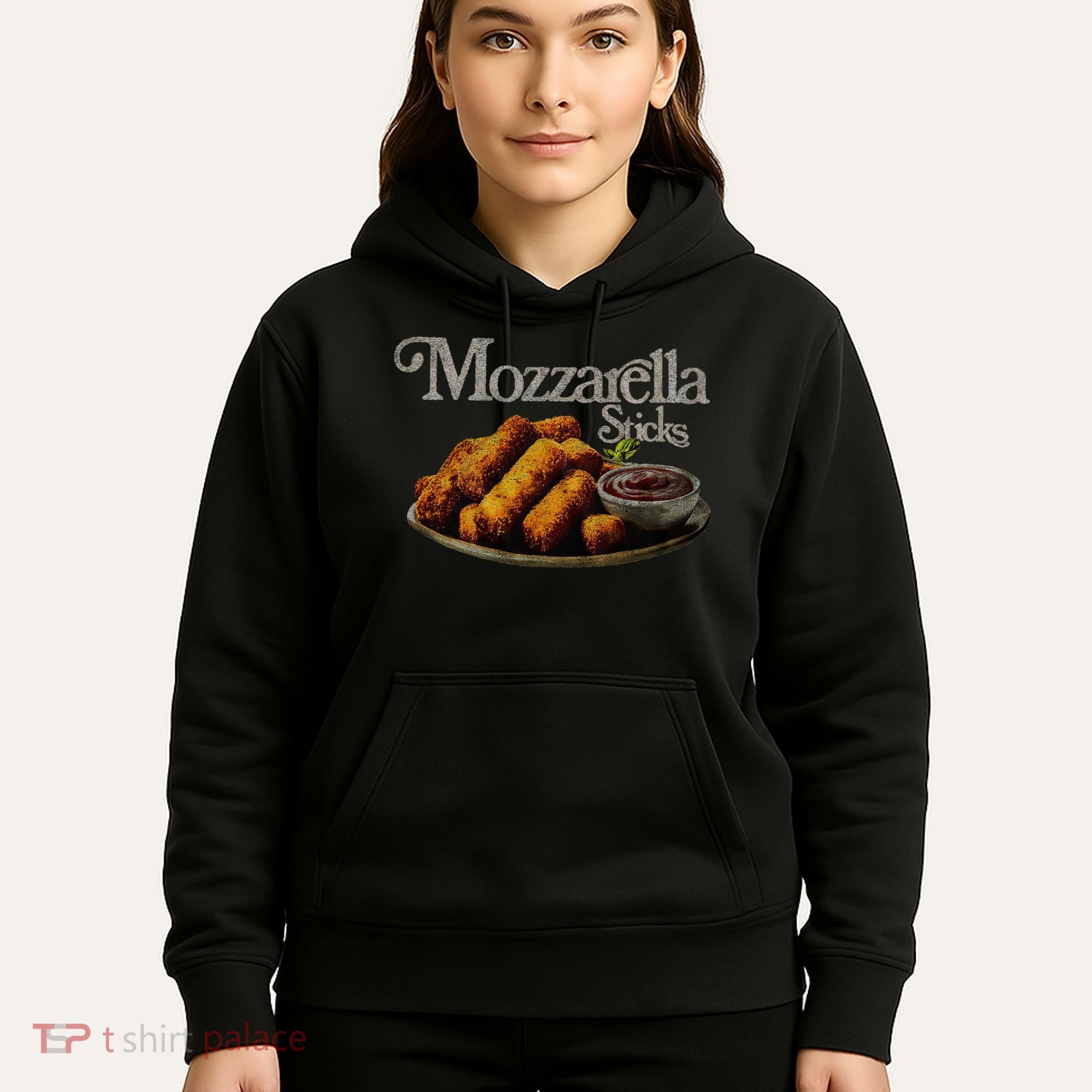 Mozzarella Sticks 90S  Mozzarella Stick Lover Bread Hoodie