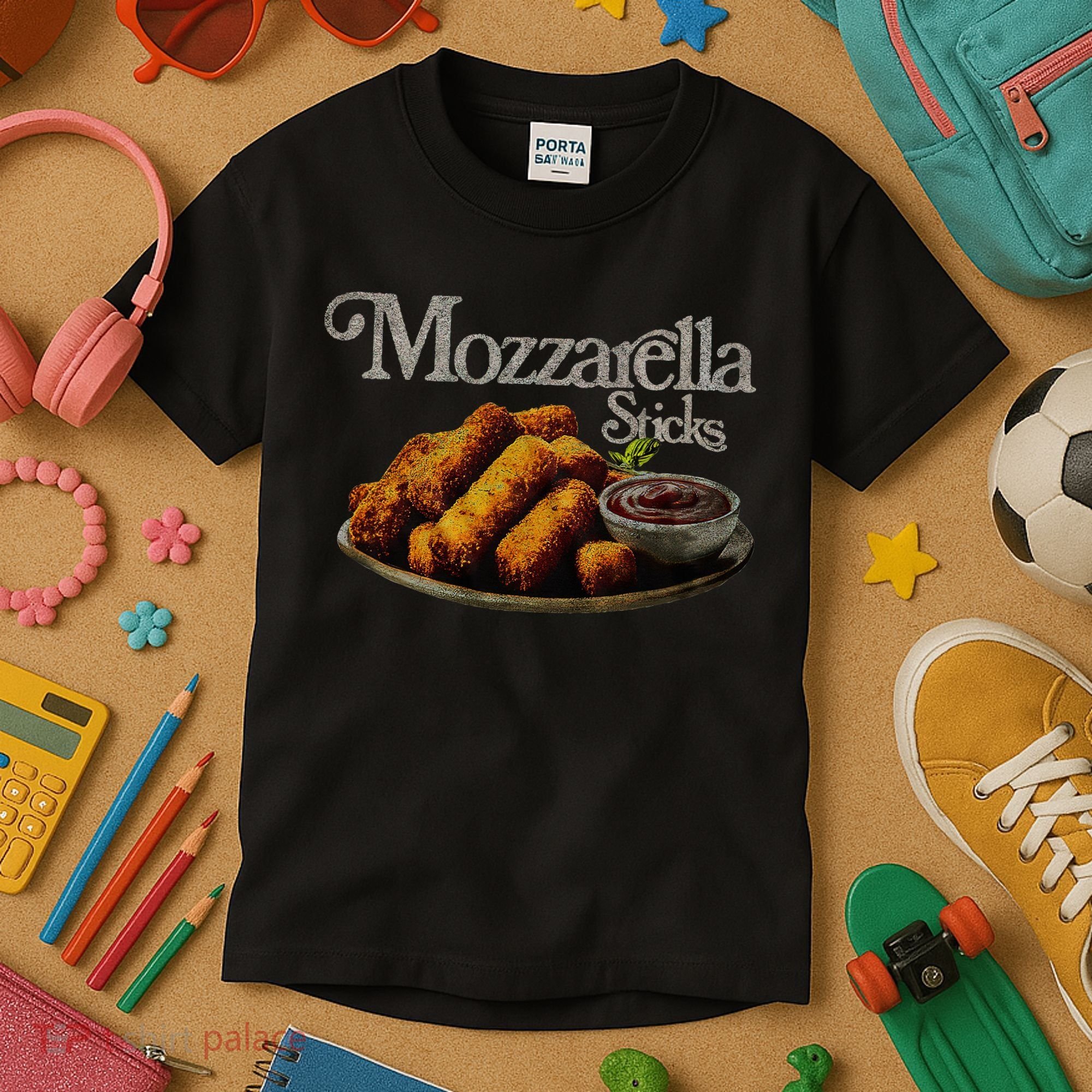 Mozzarella Sticks 90S  Mozzarella Stick Lover Bread Kids T-Shirt