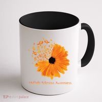 Multiple Sclerosis Awareness Ribbon Flower Ms Hope Fighter Gift Coffee Mug thumb 1