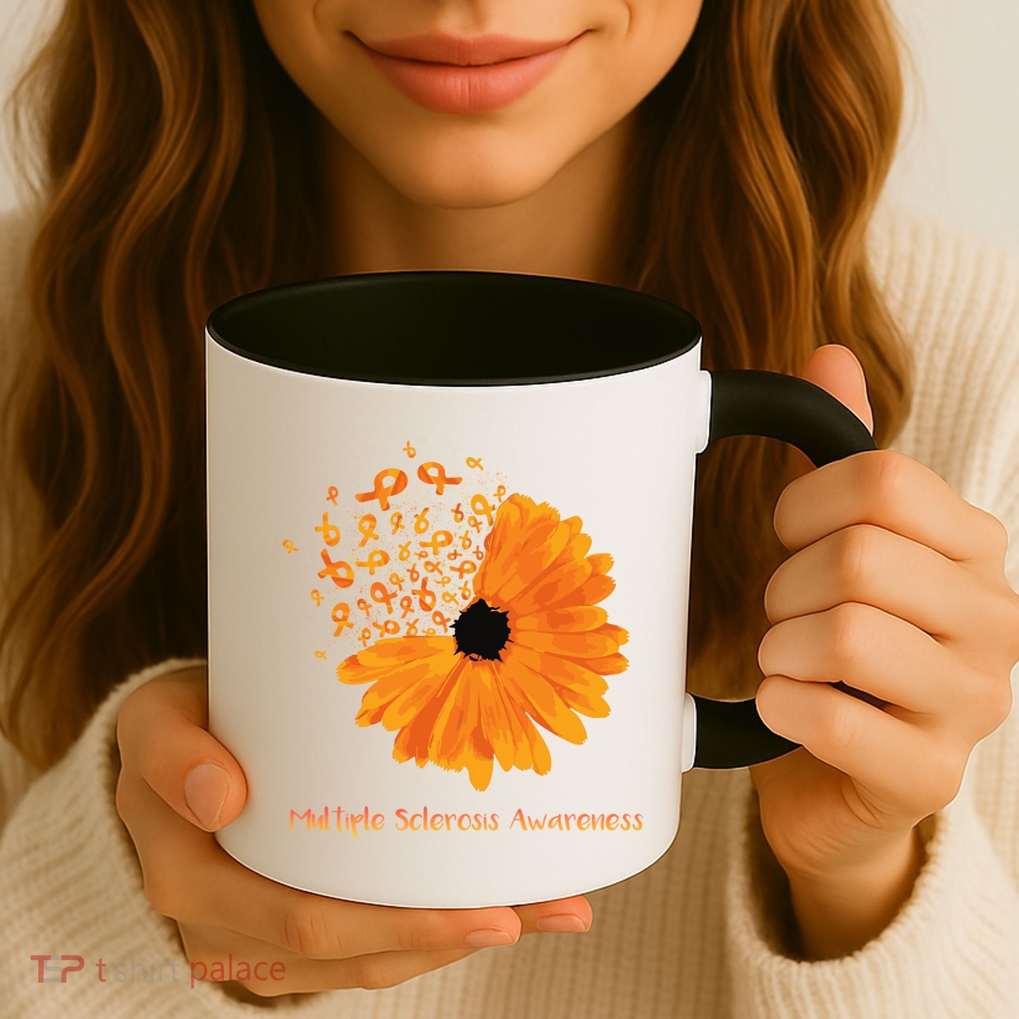 Multiple Sclerosis Awareness Ribbon Flower Ms Hope Fighter Gift Coffee Mug