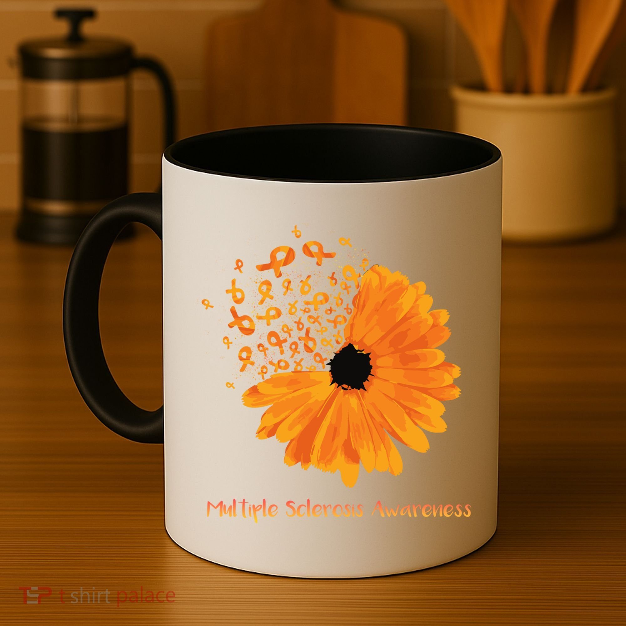 Multiple Sclerosis Awareness Ribbon Flower Ms Hope Fighter Gift Coffee Mug