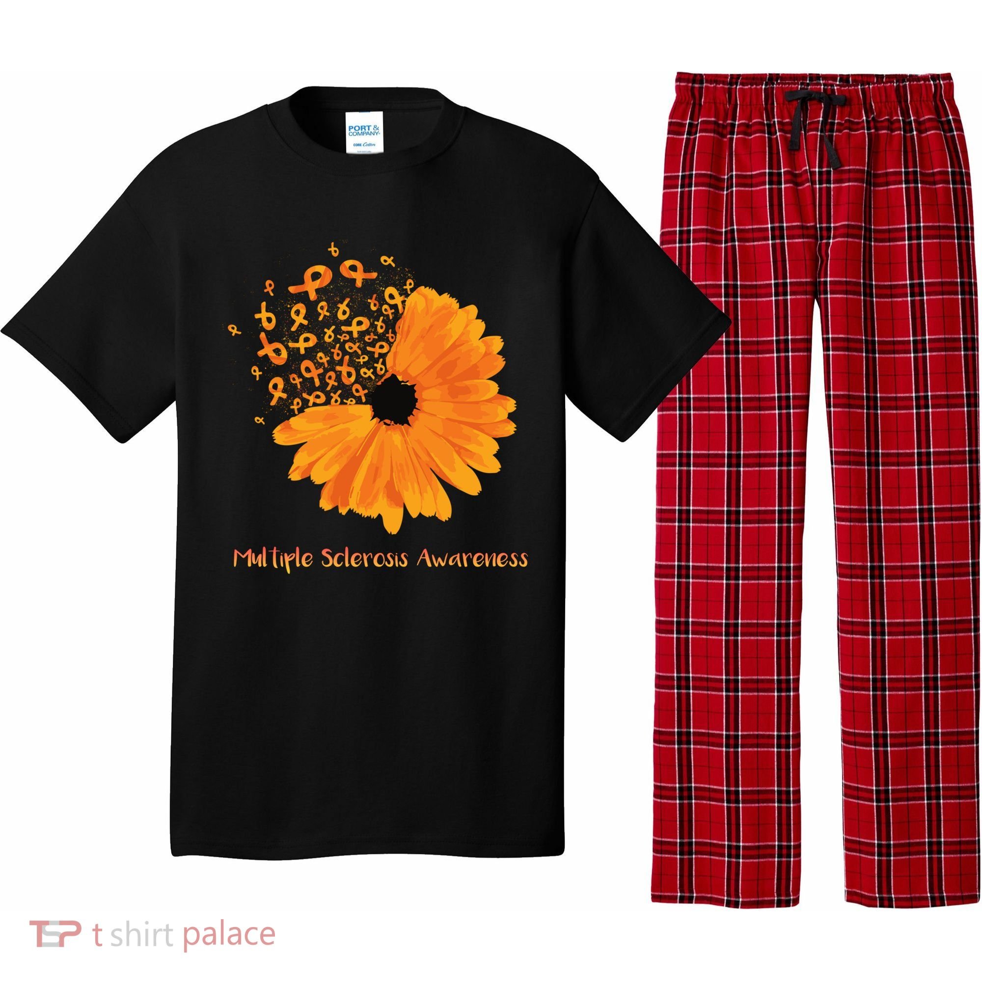Multiple Sclerosis Awareness Ribbon Flower Ms Hope Fighter Gift Pajama Set