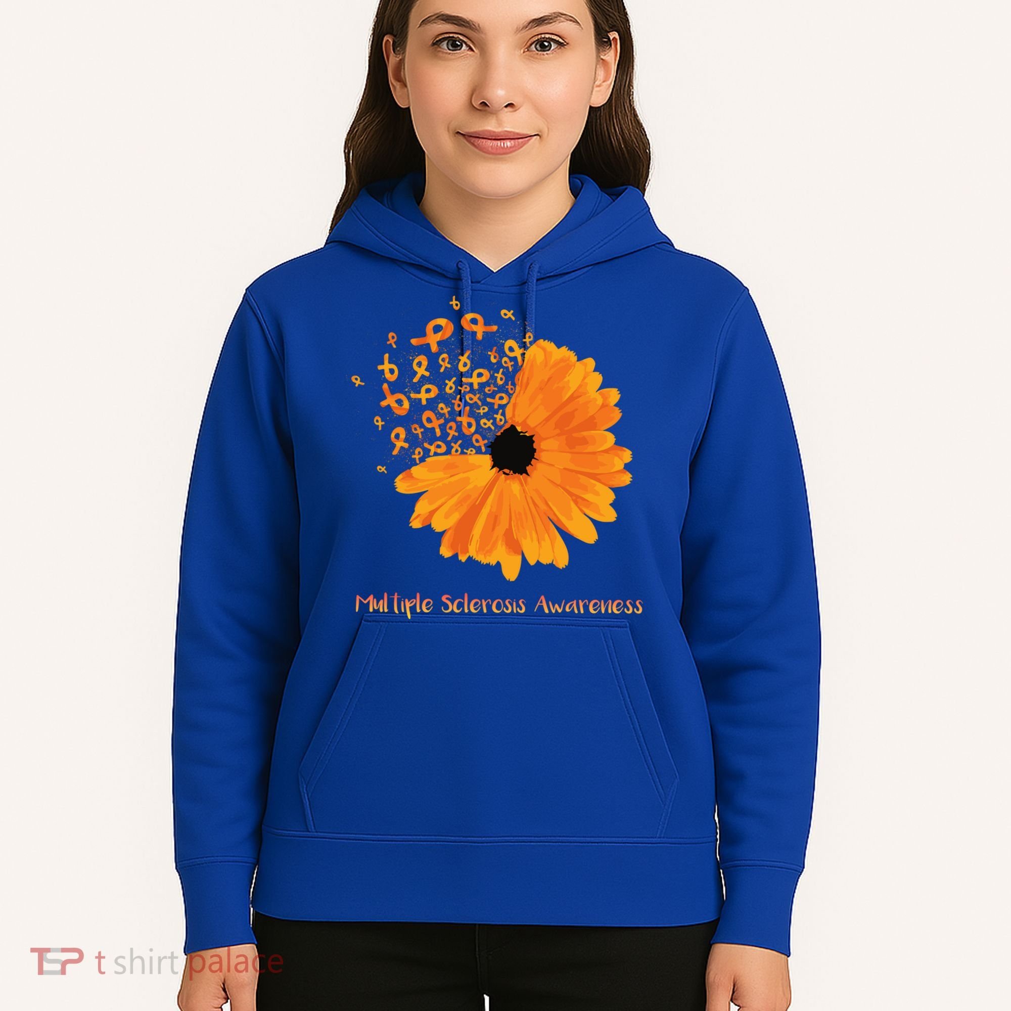 Multiple Sclerosis Awareness Ribbon Flower Ms Hope Fighter Gift Hoodie