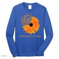 Multiple Sclerosis Awareness Ribbon Flower Ms Hope Fighter Gift Long Sleeve Shirt thumb 0