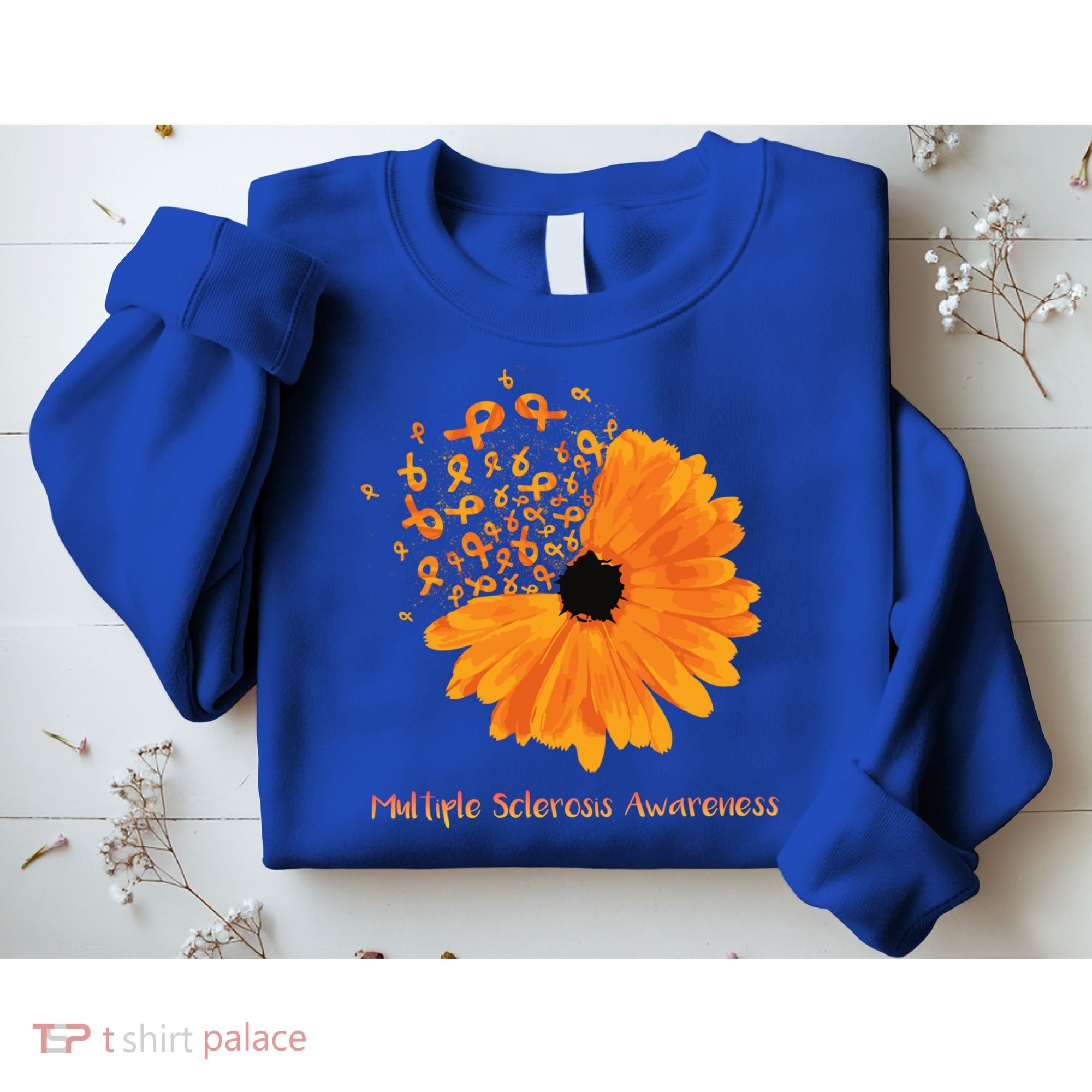 Multiple Sclerosis Awareness Ribbon Flower Ms Hope Fighter Gift Sweatshirt