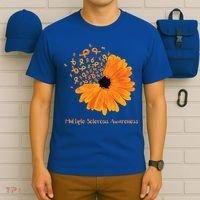 Multiple Sclerosis Awareness Ribbon Flower Ms Hope Fighter Gift T-Shirt thumb 6