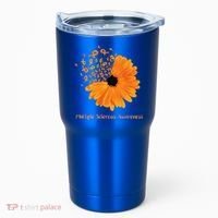 Multiple Sclerosis Awareness Ribbon Flower Ms Hope Fighter Gift Tumbler thumb 0