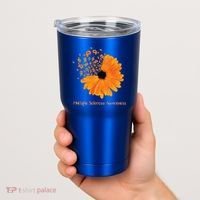 Multiple Sclerosis Awareness Ribbon Flower Ms Hope Fighter Gift Tumbler thumb 2