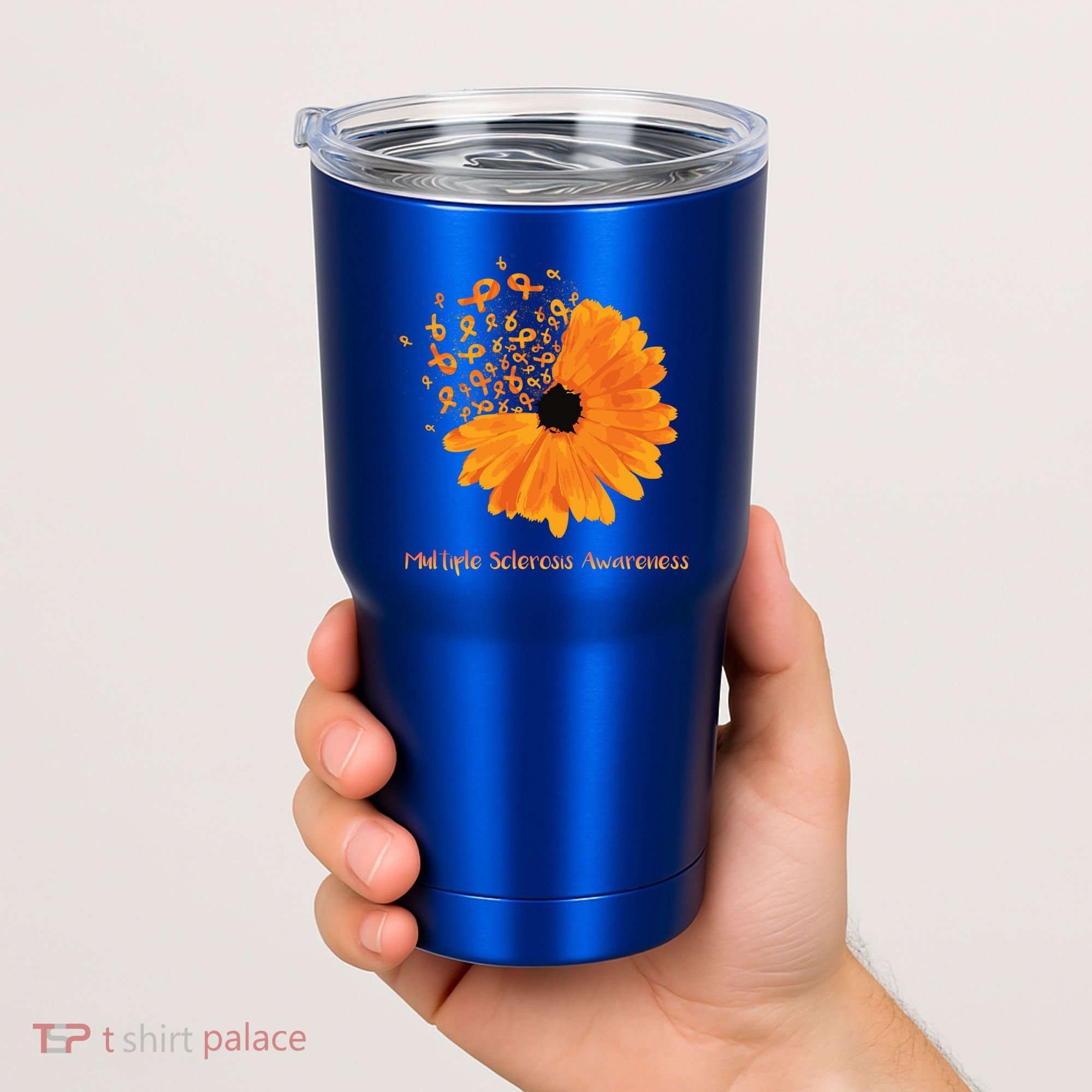 Multiple Sclerosis Awareness Ribbon Flower Ms Hope Fighter Gift Tumbler