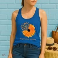 Multiple Sclerosis Awareness Ribbon Flower Ms Hope Fighter Gift Women's Tank Top thumb 2