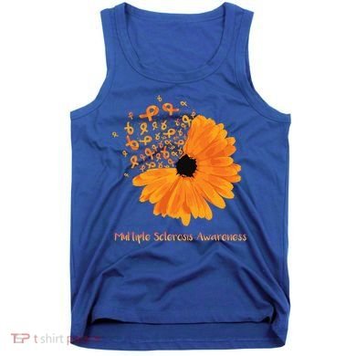 Multiple Sclerosis Awareness Ribbon Flower Ms Hope Fighter Gift Tank Top
