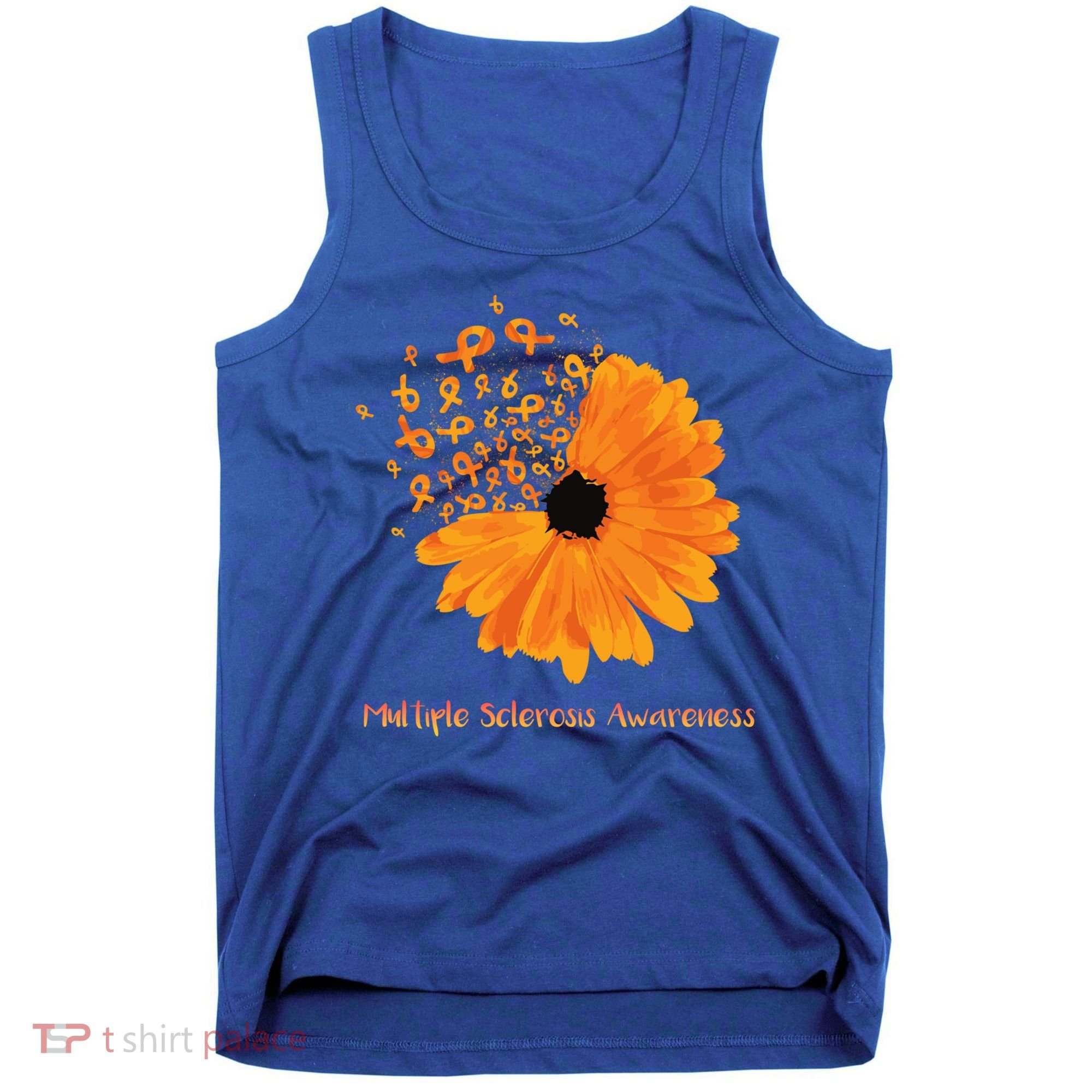 Multiple Sclerosis Awareness Ribbon Flower Ms Hope Fighter Gift Tank Top