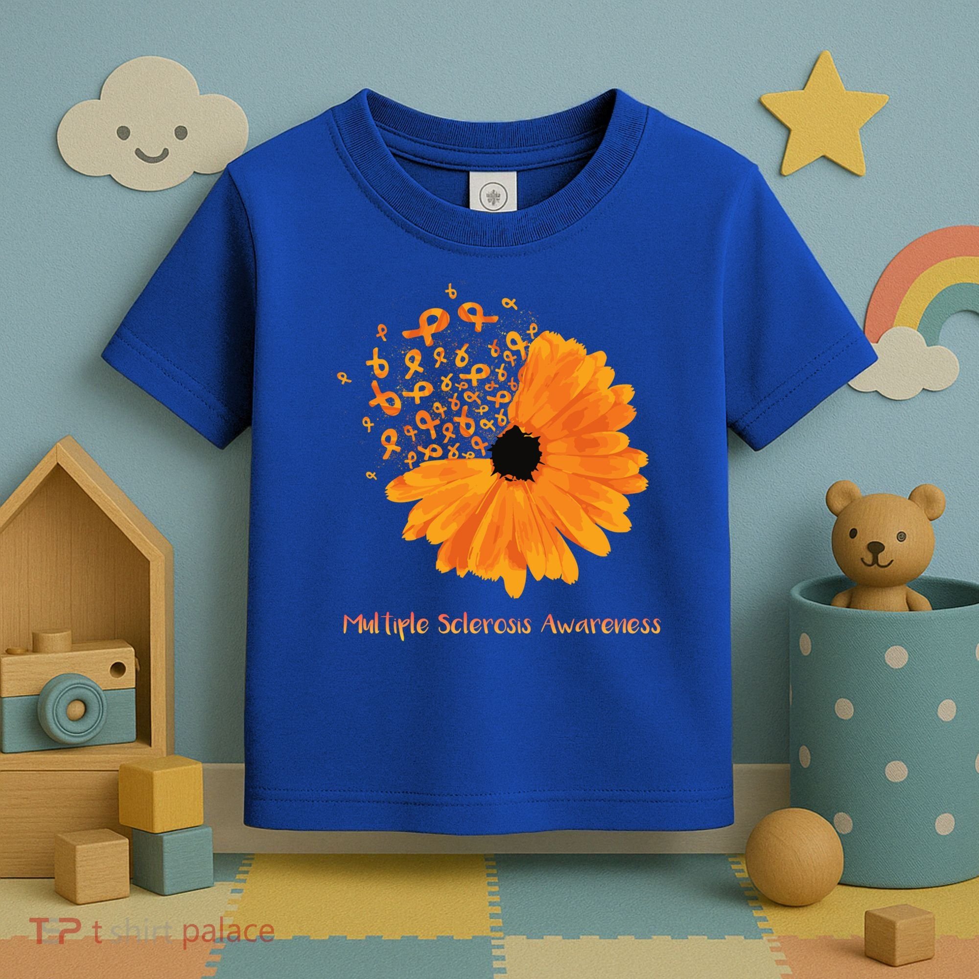 Multiple Sclerosis Awareness Ribbon Flower Ms Hope Fighter Gift Toddler T-Shirt