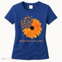Multiple Sclerosis Awareness Ribbon Flower Ms Hope Fighter Gift Women's T-Shirt thumb 0