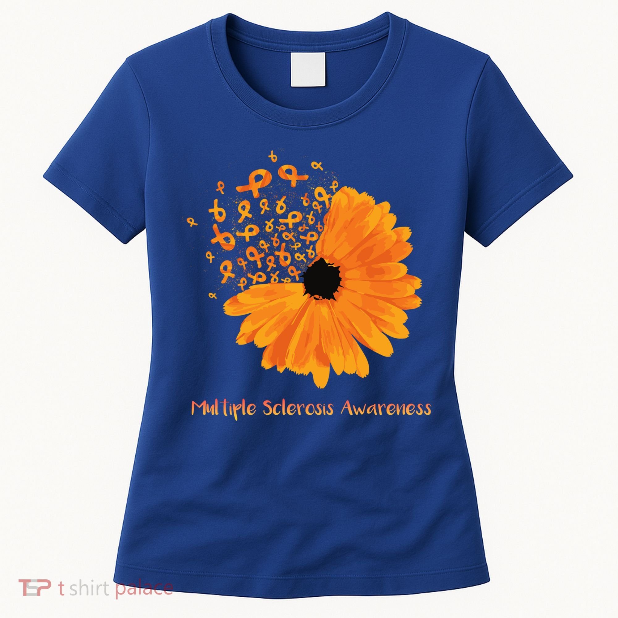 Multiple Sclerosis Awareness Ribbon Flower Ms Hope Fighter Gift Women's T-Shirt