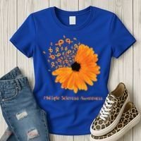 Multiple Sclerosis Awareness Ribbon Flower Ms Hope Fighter Gift Women's T-Shirt thumb 3