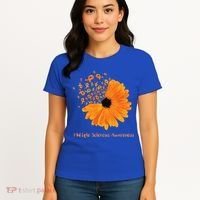 Multiple Sclerosis Awareness Ribbon Flower Ms Hope Fighter Gift Women's T-Shirt thumb 4