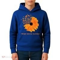 Multiple Sclerosis Awareness Ribbon Flower Ms Hope Fighter Gift Kids Hoodie thumb 4